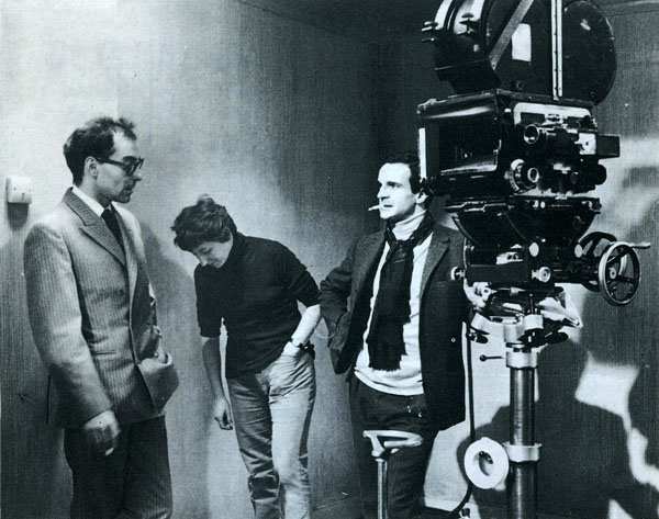 Jean-Luc Godard, Suzanne Schiffman and François Truffaut