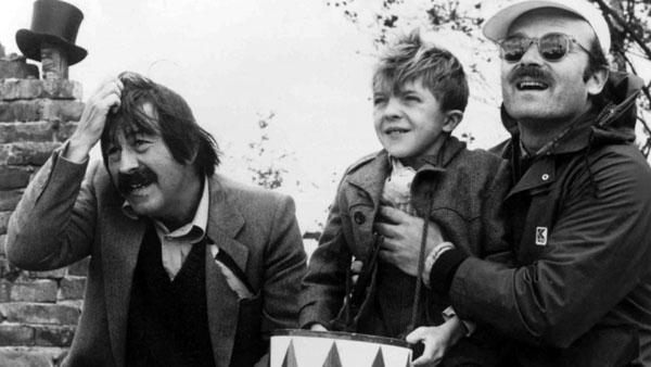 Günter Grass, David Bennent and Volker Schlöndorff on the set of 'The Tin Drum' (1979)