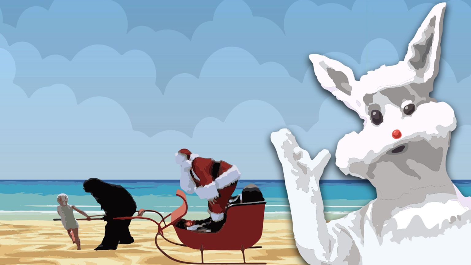 Santa and the Ice Cream Bunny Poster