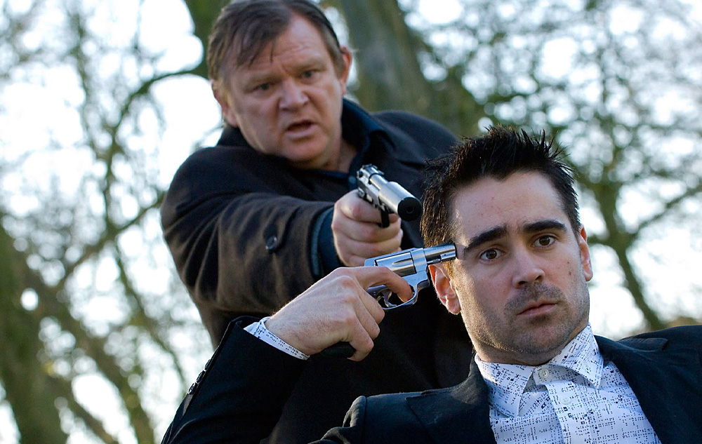 Brendan Gleeson and Colin Farrell in the unlikely Christmas movie In Bruges (2008).