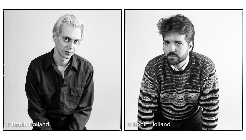 PARTING GLANCES star Steve Buscemi and filmmaker Bill Sherwood, photographed by Robin Holland (February 12, 1986).
